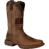 REBEL™ BY DURANGO® BROWN DISTRESSED FLAG EMBROIDERY WESTERN BOOT