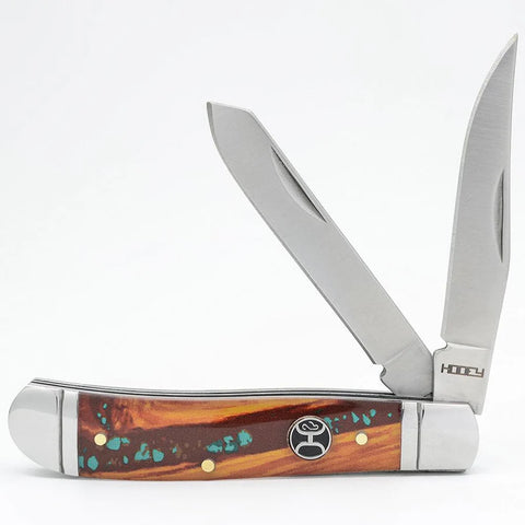 HOOEY "BROWN/TURQUOISE TRAPPER" KNIFE
