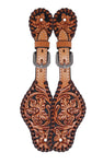 Rafter T Kids Leather Tooled Spur Straps