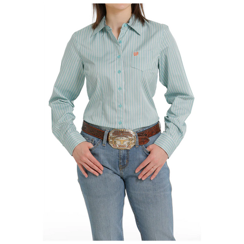 Cinch Women's Long Sleeve Stripe Western Button Shirt