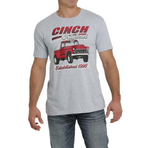 Men's Cinch Heather Grey Logo T-Shirt