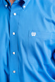 Men's Solid Light Blue Cinch Button-Up