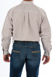 Men's Cinch Khaki Stripped Button-Up