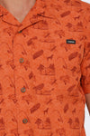 Men's Cinch Orange "Fishing" Button-Up