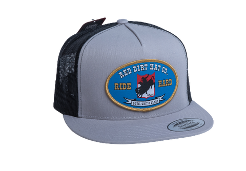 Red Dirt Hat Co "Bucking Buffalo" Sliver/Black Cap