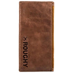 HOOEY "ROUGHY CLASSIC" ROUGHOUT BROWN LEATHER RODEO WALLET