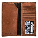 HOOEY "ROUGHY CLASSIC" ROUGHOUT BROWN LEATHER RODEO WALLET