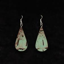Turquoise and Brown Drop Earrings