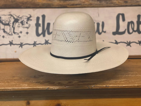 Rodeo King Ivory Cross Open Crown Straw Cowboy Hat