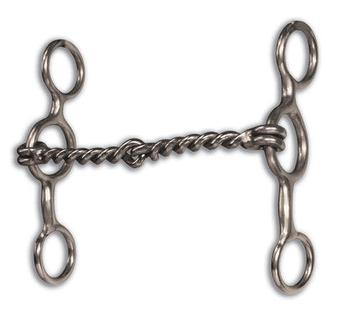 Junior Cowhorse Short Shank Bit, Twisted Wire Snaffle