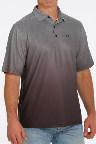 CINCH MEN'S SHORT SLEEVE ARENAFLEX POLO SHIRT - BLACK / GRAY