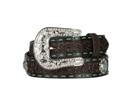 Nocona Western Belt Womens Embroidered Concho Cross Brown
